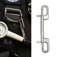 316 Stainless Steel Single/Double Head Diving Hook Quick Release Spring Buckle Tow Rope Hook 360° Rotation BCD Diving Equipment