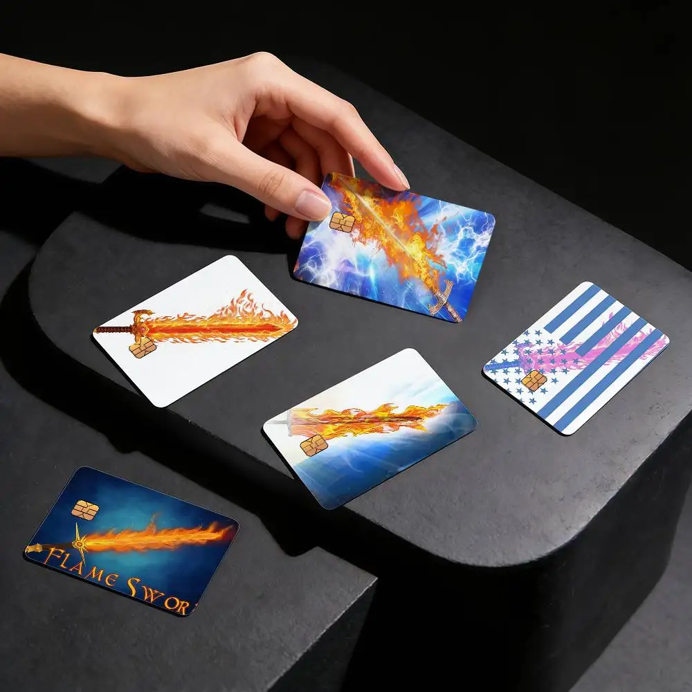 Flaming Sword Cool Hot Sale Decor Exquisite Card Sticker For Debit Credit Bank Cards Skin Cover Gift Student