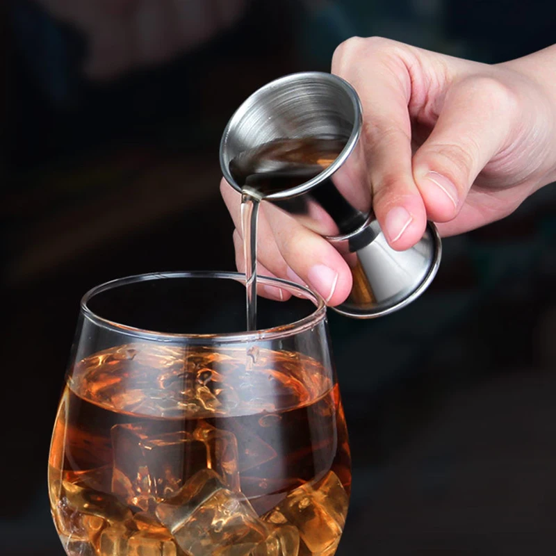 

1Pc Stainless Steel Bar Cocktail Jigger Red Wine Juice Jigger Double Spirit Measuring Cup For Home Party Bar Accessories Club