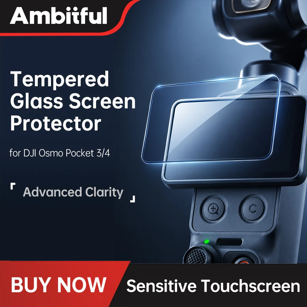 Film protecteur d'écran en verre trempé Ambitful AR pour DJI OSMO Pocket 3 Pocket 4 PK3 PK4, dureté anti-rayures, film pour objectif caméra