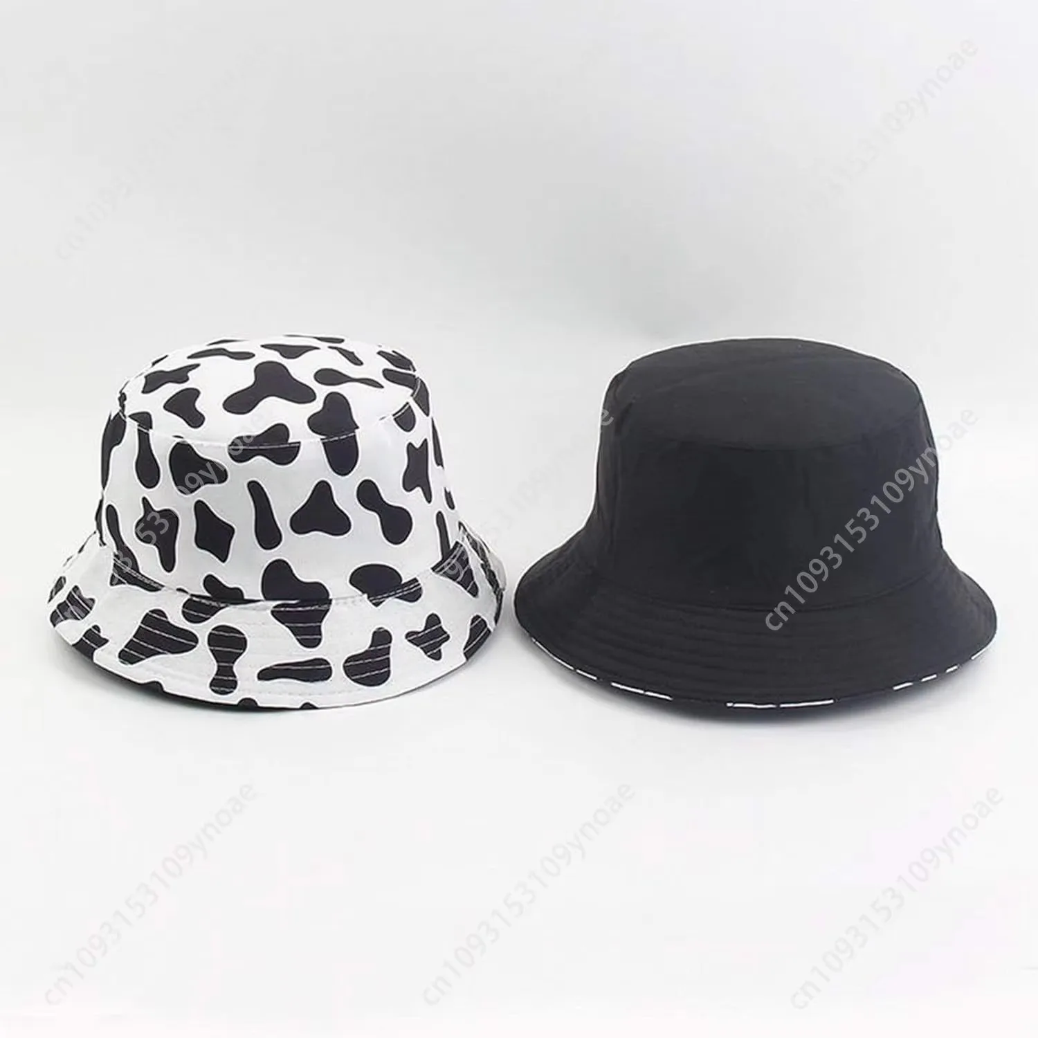 Mushrooms Print Double Side Wear Reversible Bucket Hat Man Women Fishing Cap HatsOutdoor Sun Caps Cartoon Pattern Unisex