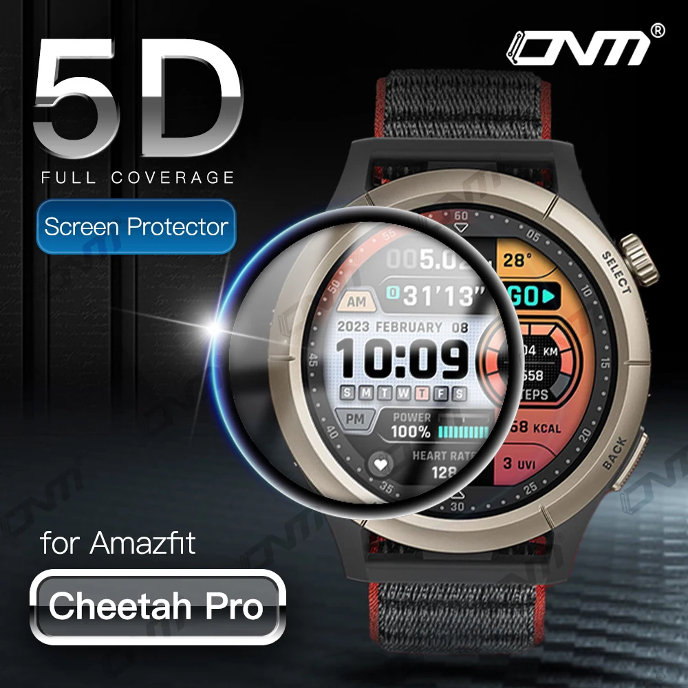 5D Protective Film for Amazfit Cheetah Pro Screen Protector Anti-scratch Film for Amazfit Cheetah Pro Smartwatch (Not Glass)