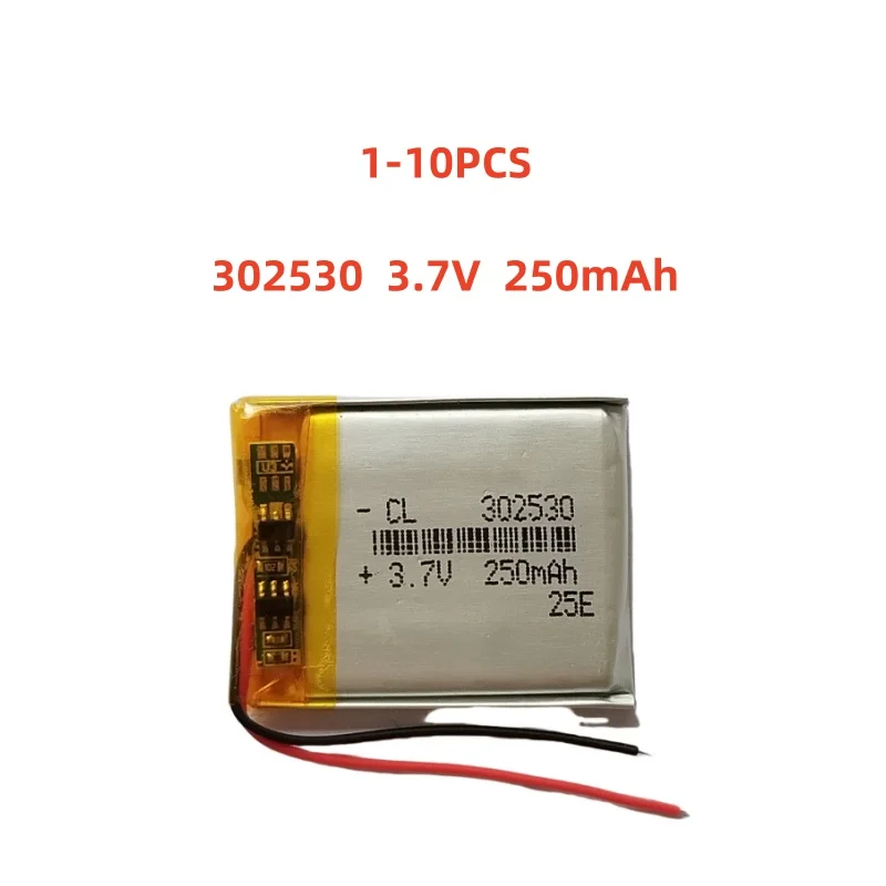

302530 3.7V 250mAh Small Size Lipo Rechargeable Battery Lithium Polymer For MP3 Bluetooth MID headset headphone video pen