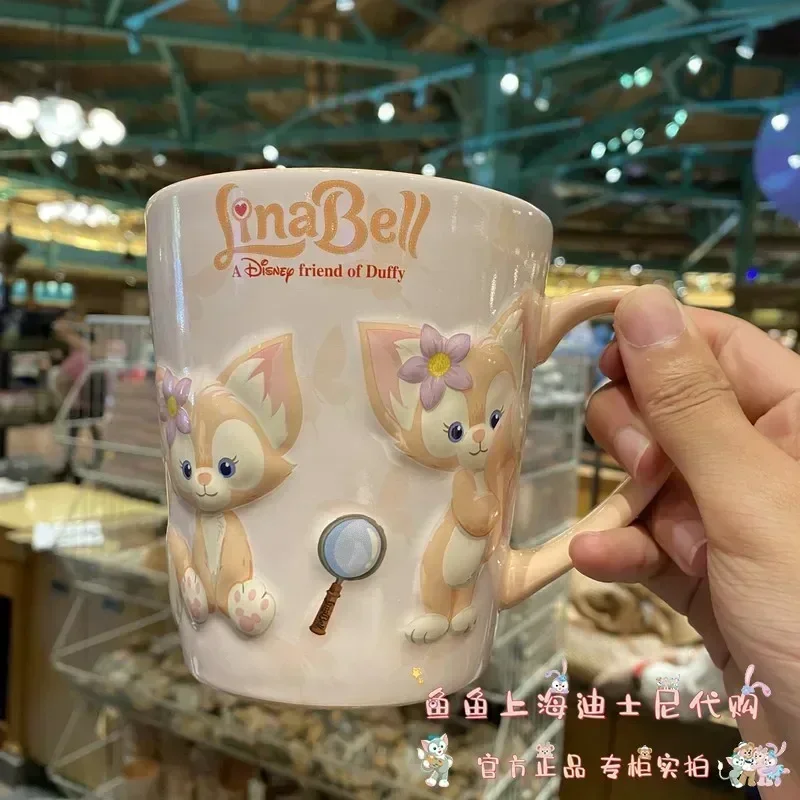 Original Disney Anime Figures Duffy Shelliemay Linabell Cookie Ann Water Cup Milk Cup Ceramic Cup Desktop Ornament Cute Gift