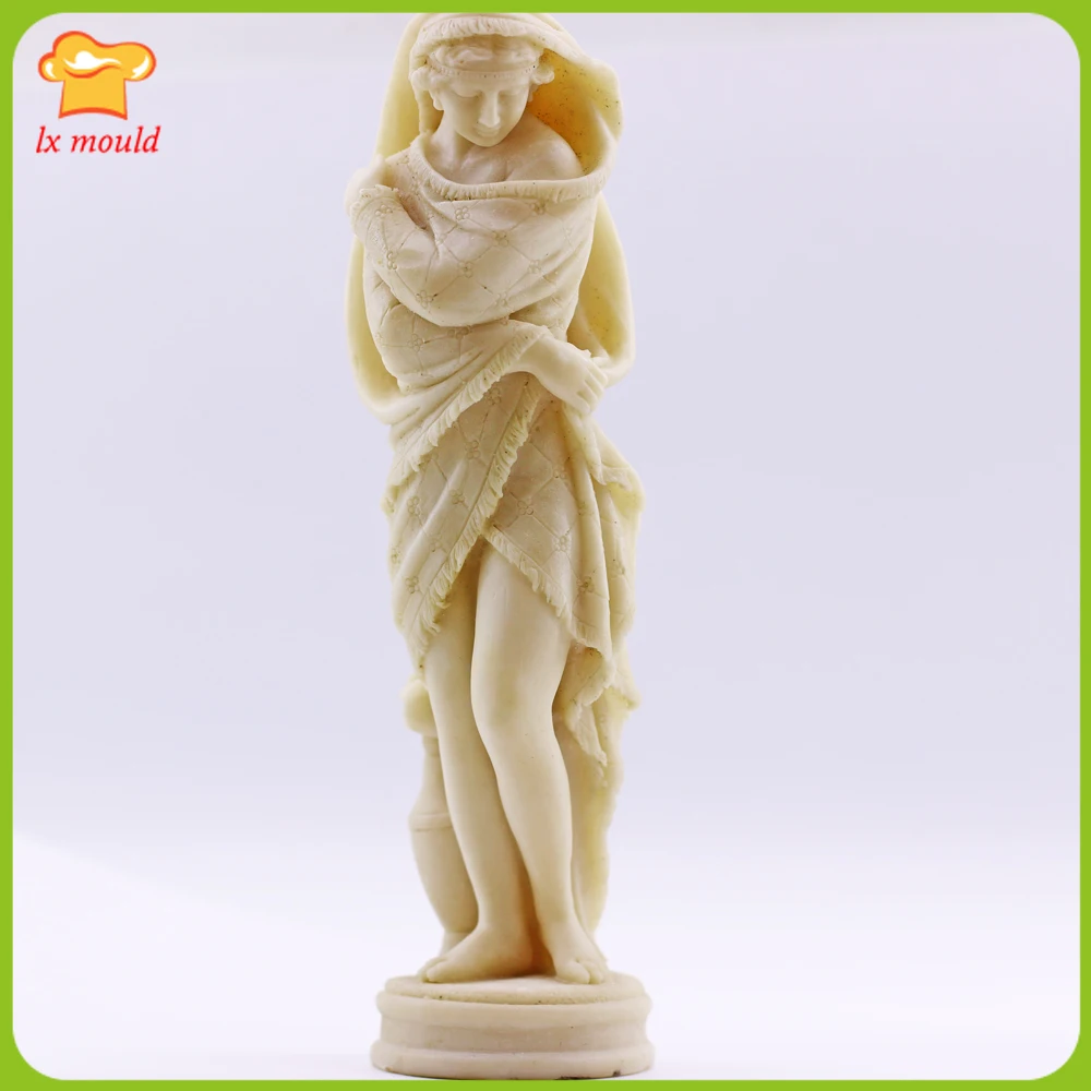 3D Cloak Angel Silicone Mould Birthday Wedding Home Candle Resin Decoration Molds Handmade Plaster Mold-Venus Winter Girl