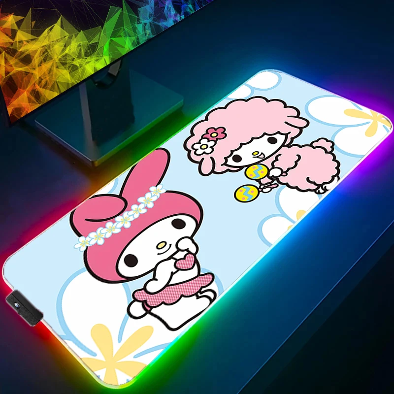 

LED Light Desk Mat XL Computer M-my M-melody Mousepad fashion New Backlight Keyboard mat Table Mause Gaming Mouse Pad RGB Carpet
