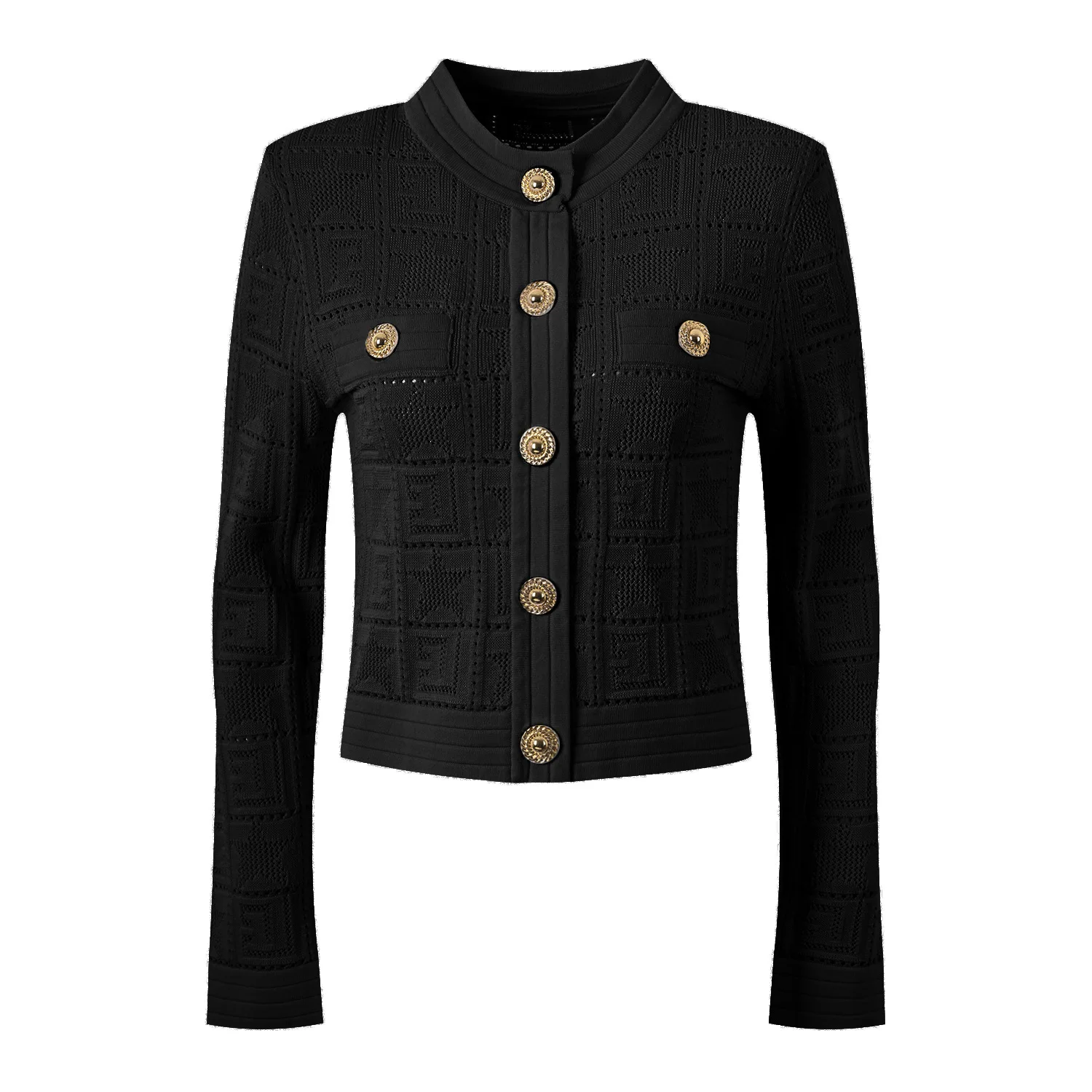 Nuovo Design Primaverile Cardigan Sottile Lavorato a Maglia con Apertura Frontale, Collo Tondo, Bottone Singolo, Sottile, per Casa e Moda Femminile