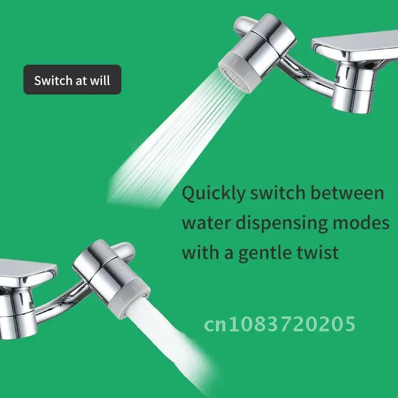 1080 degree rotating faucet extender metal U shaped robotic arm universal dual model Splash-proof filter faucet home bathroom