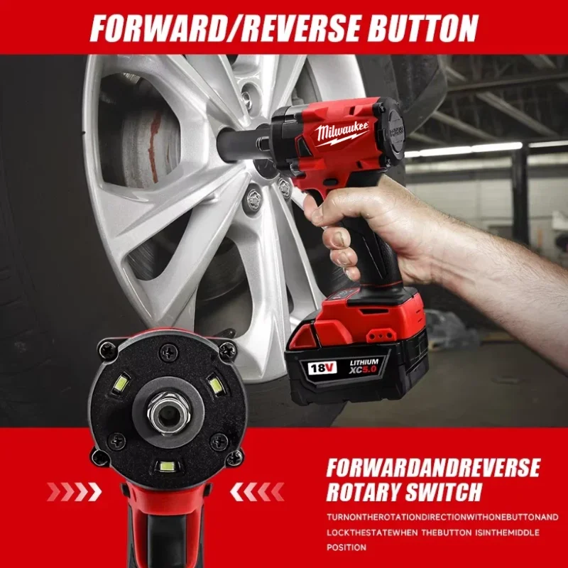 ميلووكي 18 فولت بطارية كهربائية مفتاح ربط لاسلكي فرش مفك البراغي تأثير الحفر أدوات كهربائية إصلاح شاحنة السيارات #2