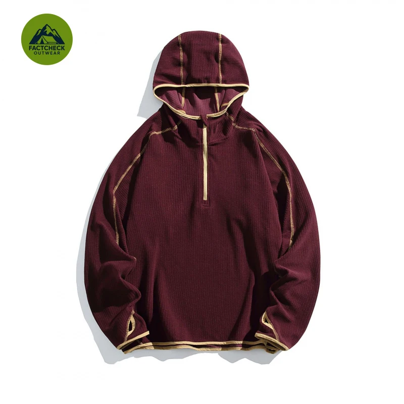 FACHCHECK EU US Size Top Quality Outdoor Sports Hoodie Fleece Lined Warm Color Block Couple Hooded Sweatshirt