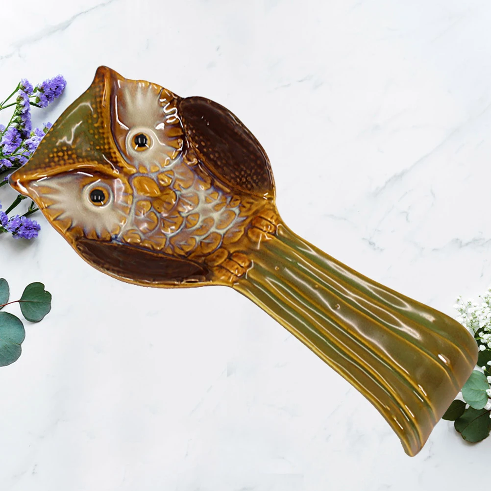 

1Pcs Owl Spoon Rack Ceramic Premium Spoon Rest for Dining Table Decoration Keeps Spoons Stylish Kitchen Utensil