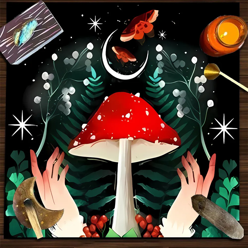 VIKAMA black gold sun moon phase astrology tarot altar cloth mystical divination tablecloth witchcraft spiritual