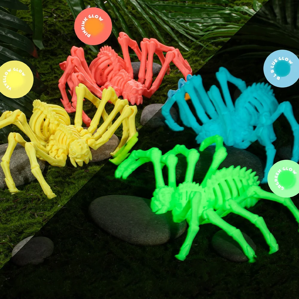 Giocattoli modello stampati in 3D Spider simulazione mobile Multi-snodata Figures animali chiari ornamenti Desktop regali per ragazzi novità giocattolo