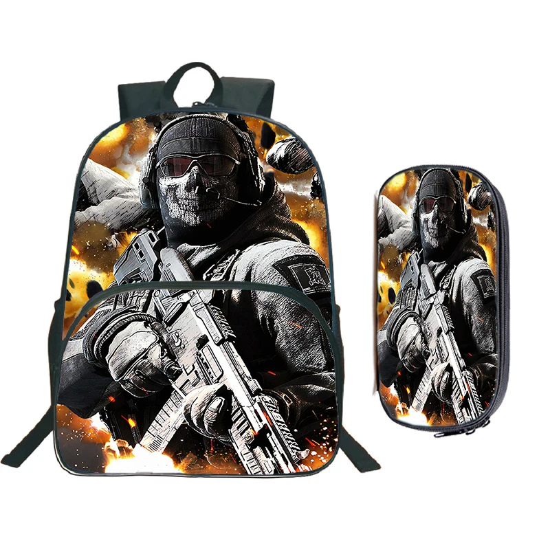 Spiel Call of Duty Rucksack 2 Stück Set Grundschule Schüler Schult aschen Warzone Spiel Bücher tasche große Kapazität Rucksack Laptop tasche