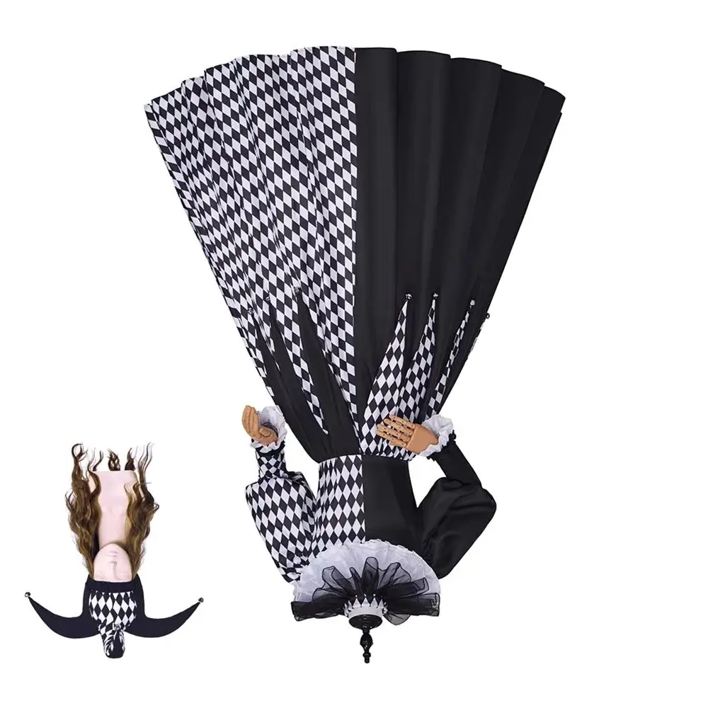 Gothic Vintage Clown Jester Costume Black White Plaid  Suit Halloween Party Carnival  Masquerade Outfits