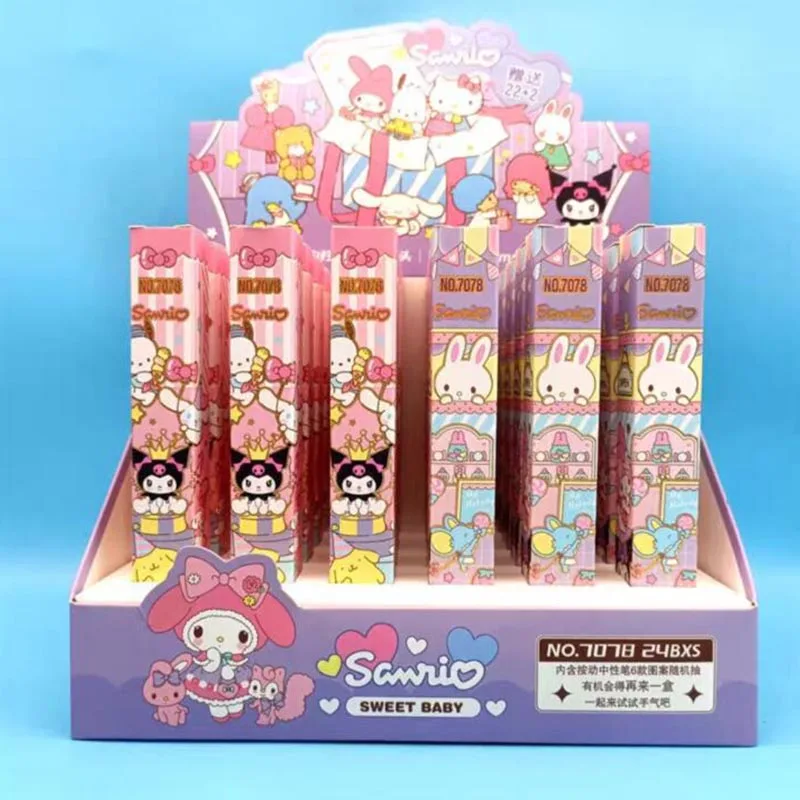 

24pcs/ лот Sanrio мелодия Kuromi гель Pen Creative Pochacco 0.5mm чернила подписи ручки рекламные школьные принадлежности офиса