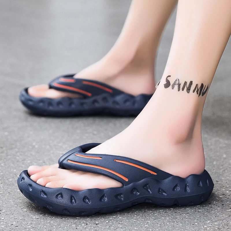 Chanclas antideslizantes de verano para hombre, sandalias de jardín al aire libre, cómodas y suaves, zapatillas de playa, suelas gruesas, novedad de