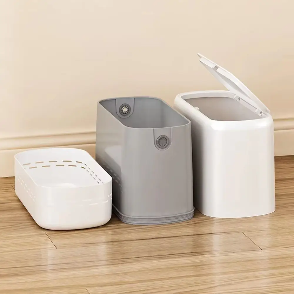 Sealed Thickened Trash Can Storage Bucket with Lid Waterproof Bin Large-capacity Plastic Desktop Garbage Bin Kitchen
