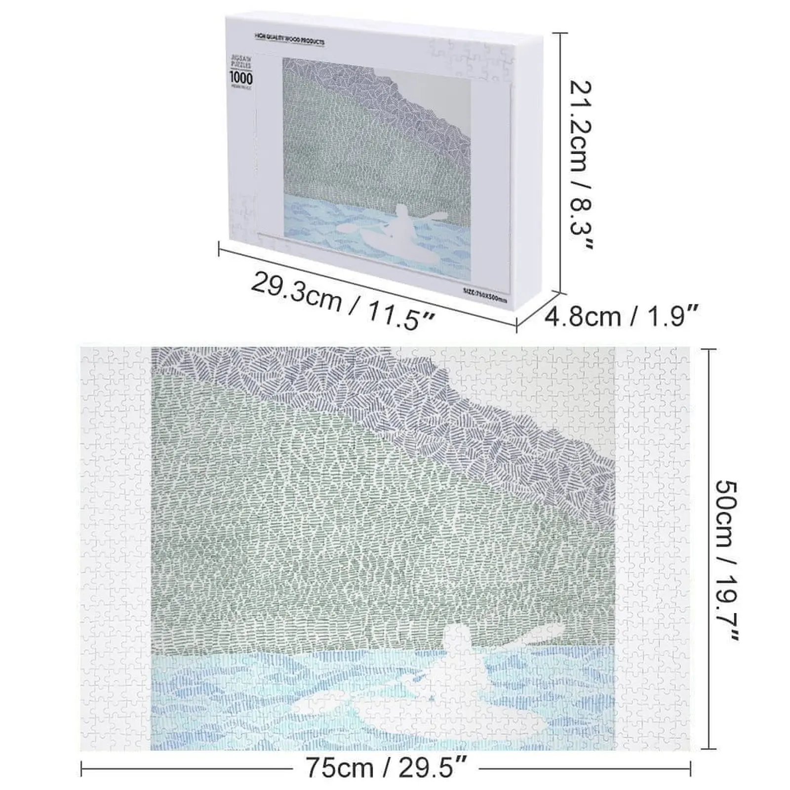Mountain Kayak Line Drawing Jigsaw Puzzle Game Children Custom Kids Toy Puzzle