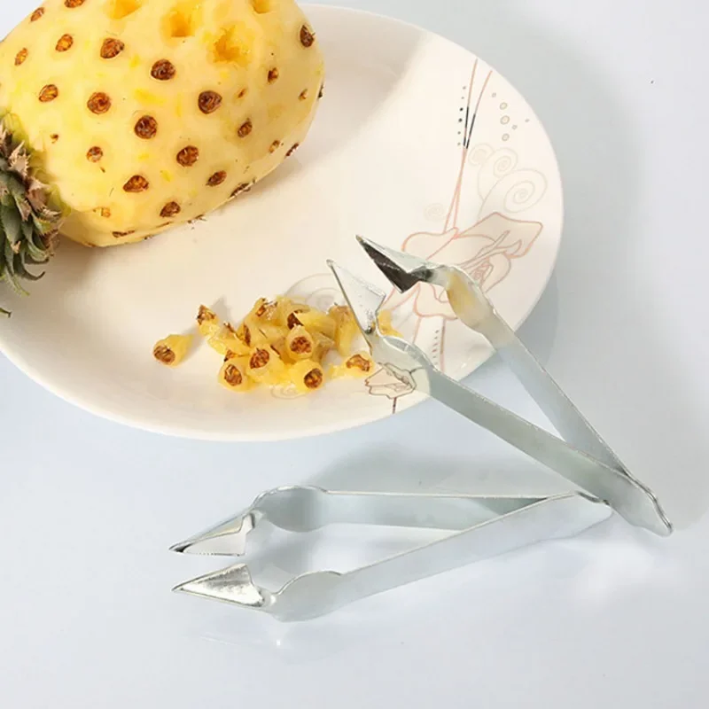 1Pc Pineapple Eye Peeler Stainless Steel Cutter Practical Seed Remover Clip Home Kitchen Gadgets Home Pineapple Slicer Clips