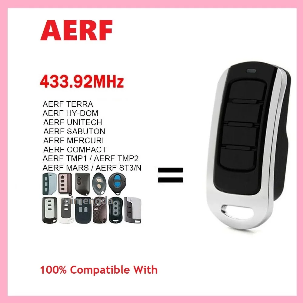 AERF Garage Remote Control 433MHz Compatible With AERF HY-DOM TERRA C4 SABUTON UNITECH MERCURI COMPACT MARS ST3/N TMP1 TMP2