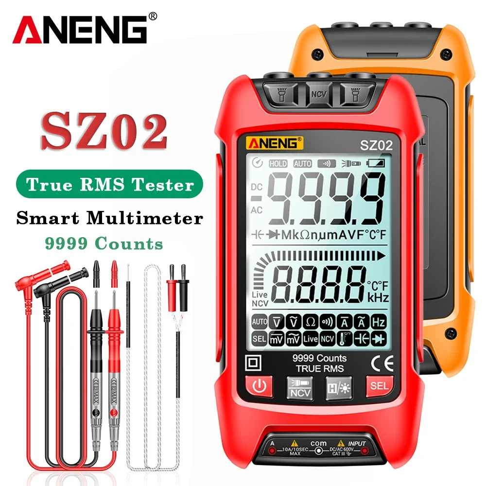 

ANENG SZ02/SZ01 Digital Multimeter Transistor Smart Testers True RMS Auto Electrical Capacitance Meter Temp Resistance