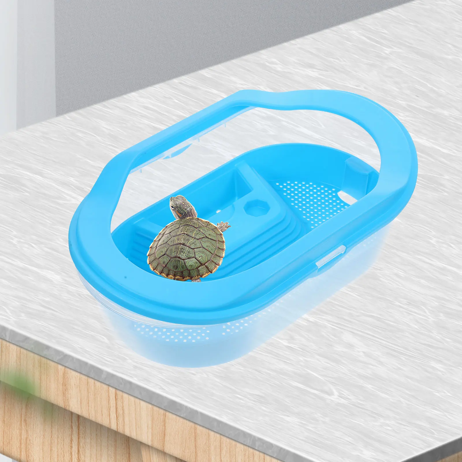 

Turtle Tank Terrarium Plastic Large Capacity High Transparency Water Turtles Half Water Easy Cleaning Detachable Double