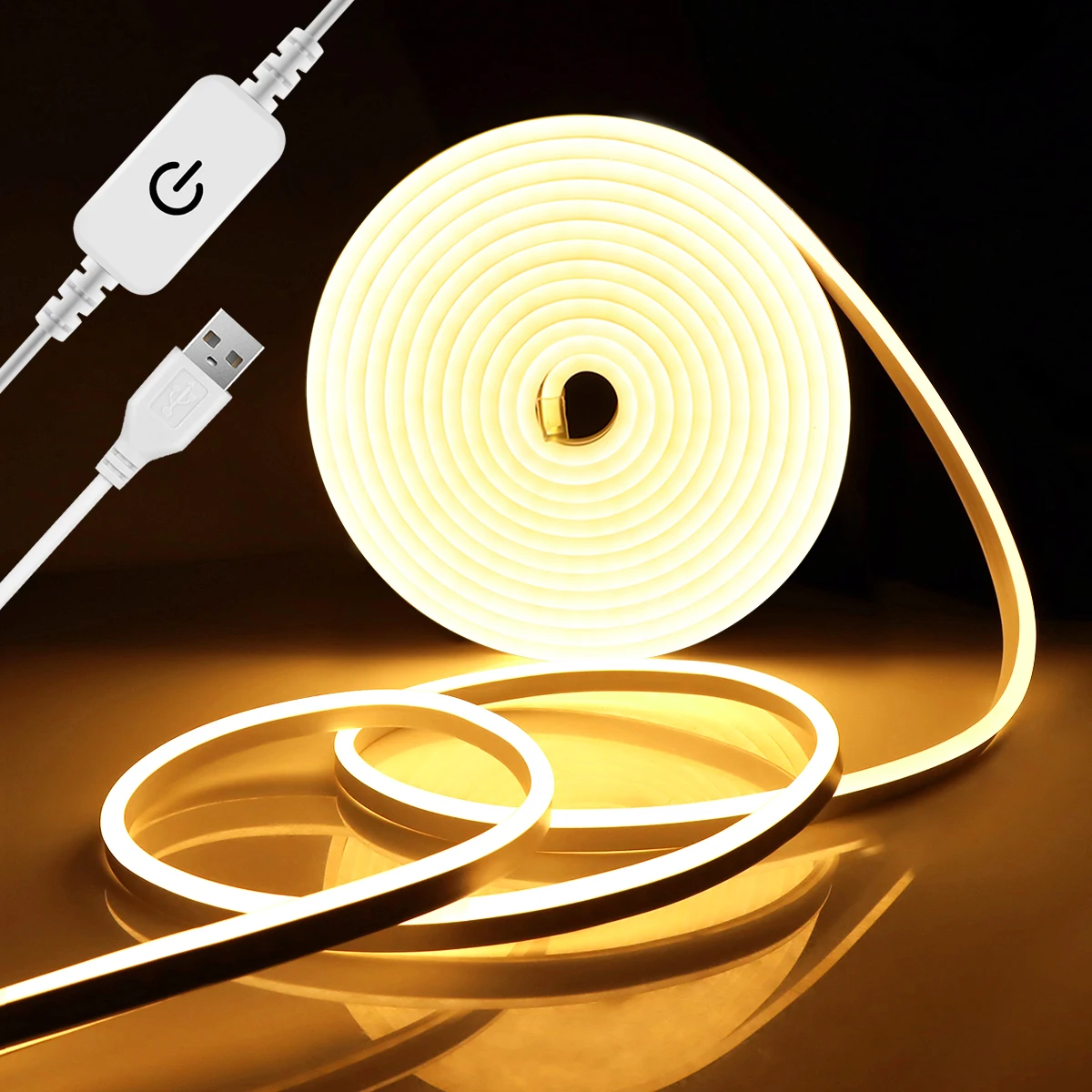Dimmable Neon LED Light Strip Touch Sensor Switch for Kitchen Closet Pantry Showcase Bedroom Cabinet Backlight Lamp,Waterproof