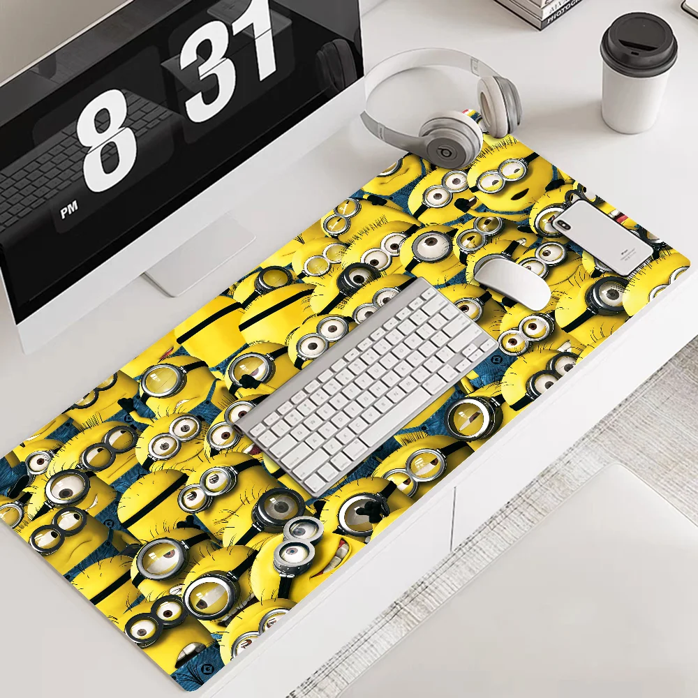 Cartoon Cute M-Minions Mousepad Large XXL Desktop Desk Mat Kawaii Gaming Accessories Students Writing Pad Desktop Mat