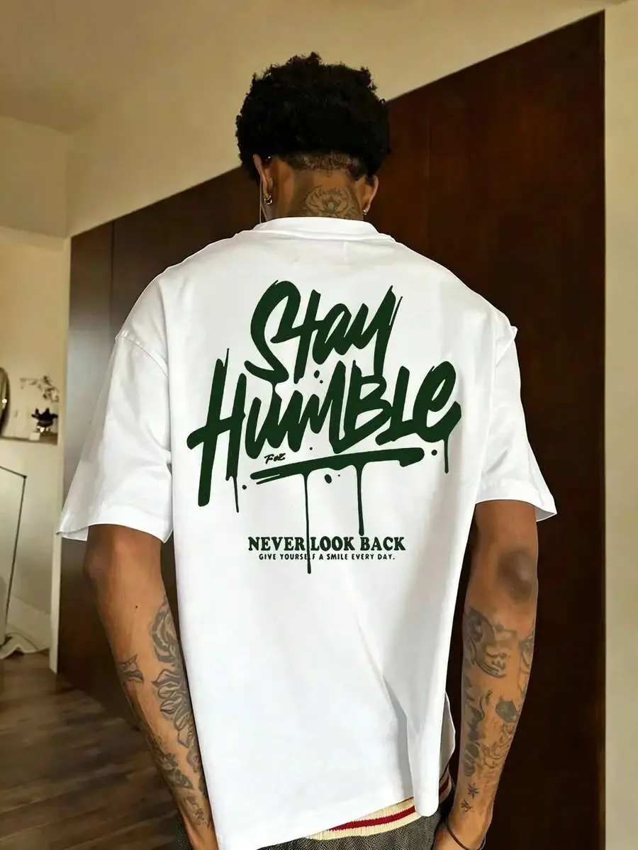 Men Summer Fashion Minimalist Graphic Print T-Shirt
