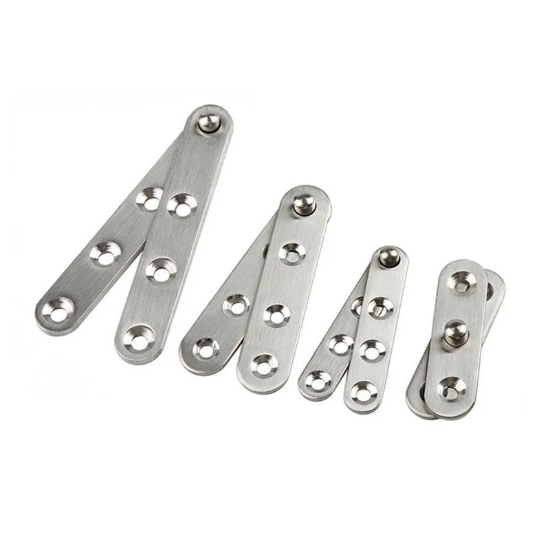 4PCS Stainless Steel Door Hinges Under 360 Degree Rotating Shaft Hinge Positioning Concealed Up Down Locating Furniture Hinges