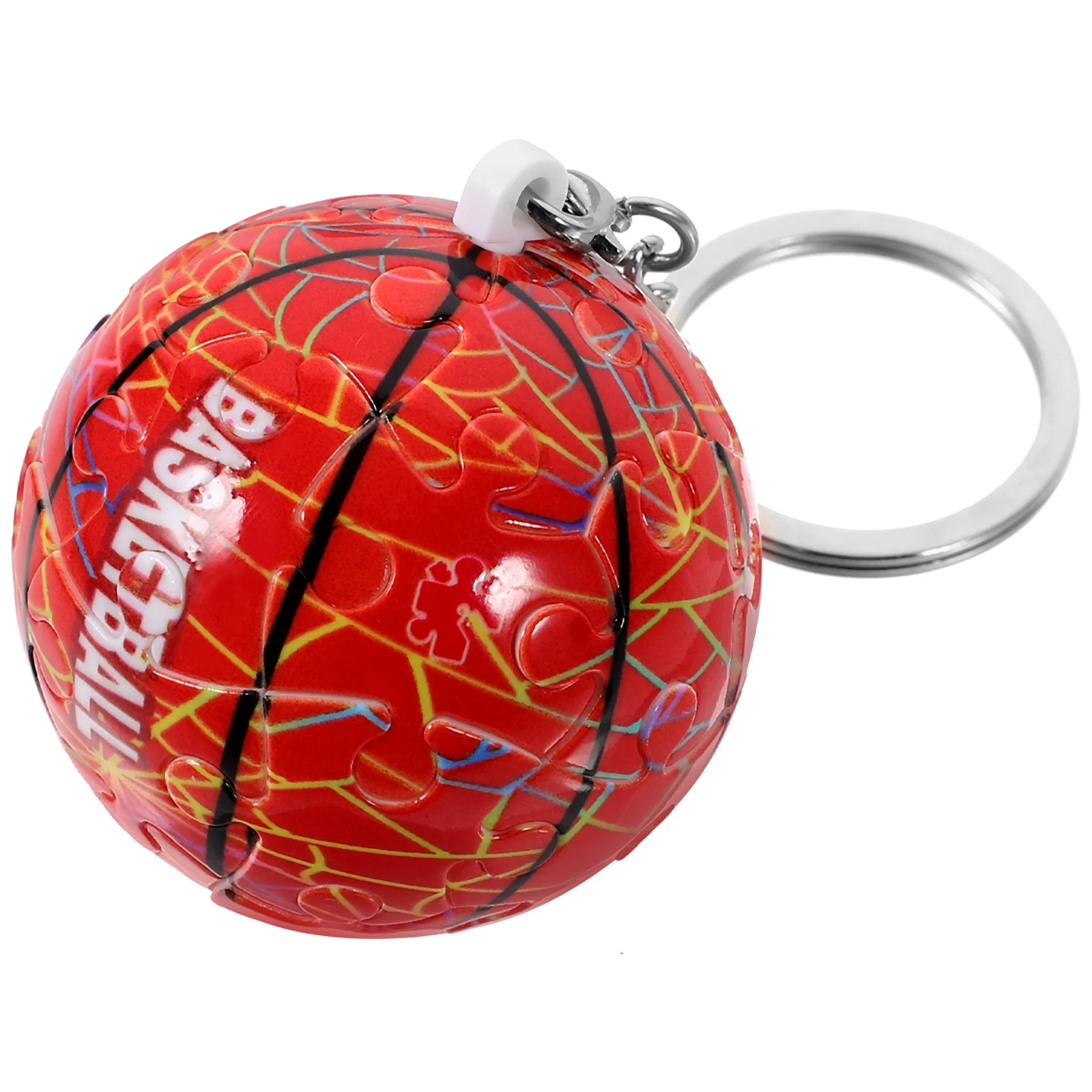 Modeling Basketball Puzzle Pendant Lovers Key Rings Plastic Sports Match Fan Keepsakes