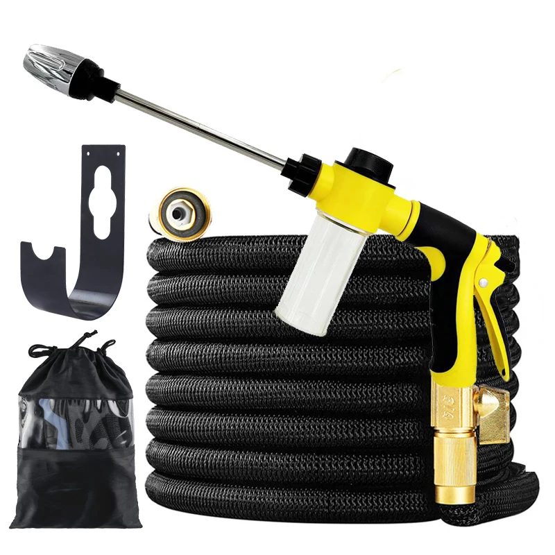 Expandable Garden Hose, Long Rod Foam Cleaning Water Gun, Garden Hose, With Storage Bag And Hook, Car Washing, Watering Supplies