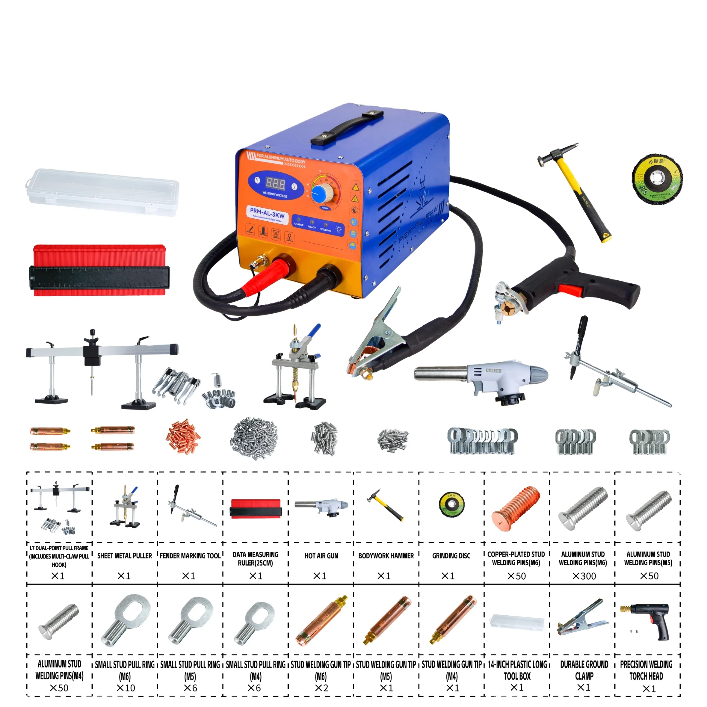 Factory  Sell Auto Car Body Dent Repair Kit with Slide Hammer Puller for Aluminum Sheet