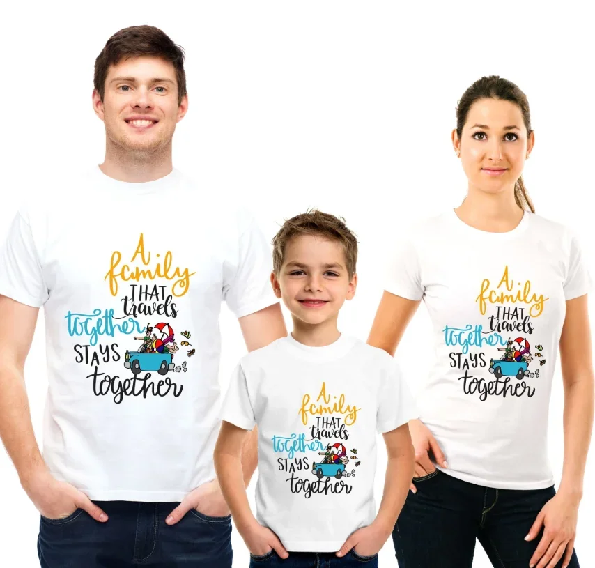 

A Family That Travels Together Stays Together T Shirt Family Matching Outfits Mom and Dad and Children T-shirt