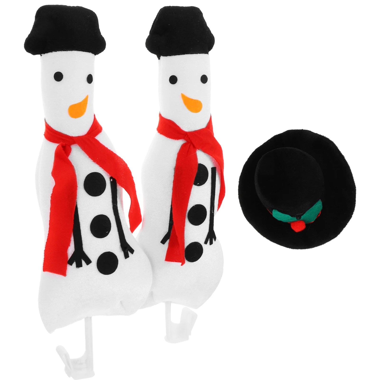 

2 Pcs Snowman Decor Christmas Decoration Car Winter Decorate Snowflake Party Supplies