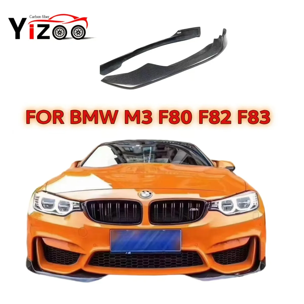 

Car Front Bumper Splitter Corner Trim Cover For BMW M3 F80 M4 F82 F83 2014-2019 Carbon Fiber Lip Spoiler Splitters