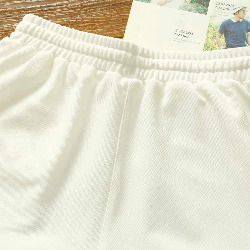 Pantalones cortos informales para hombre, de poliéster, para correr, deportes al aire libre, cintura elástica, cinco pantalones, pantalones cortos