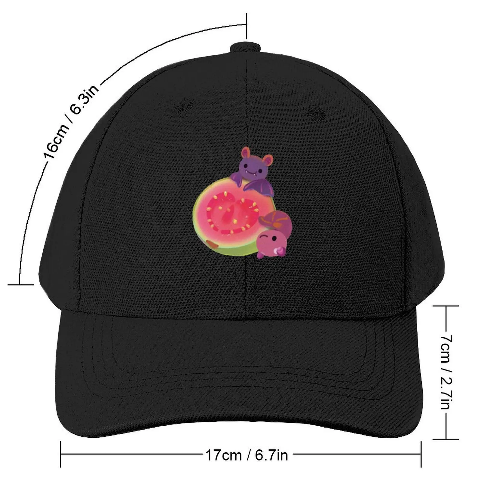 Fruit and bat - dark Baseball Cap Wild Ball Hat Rugby Gentleman Hat Mens Women's