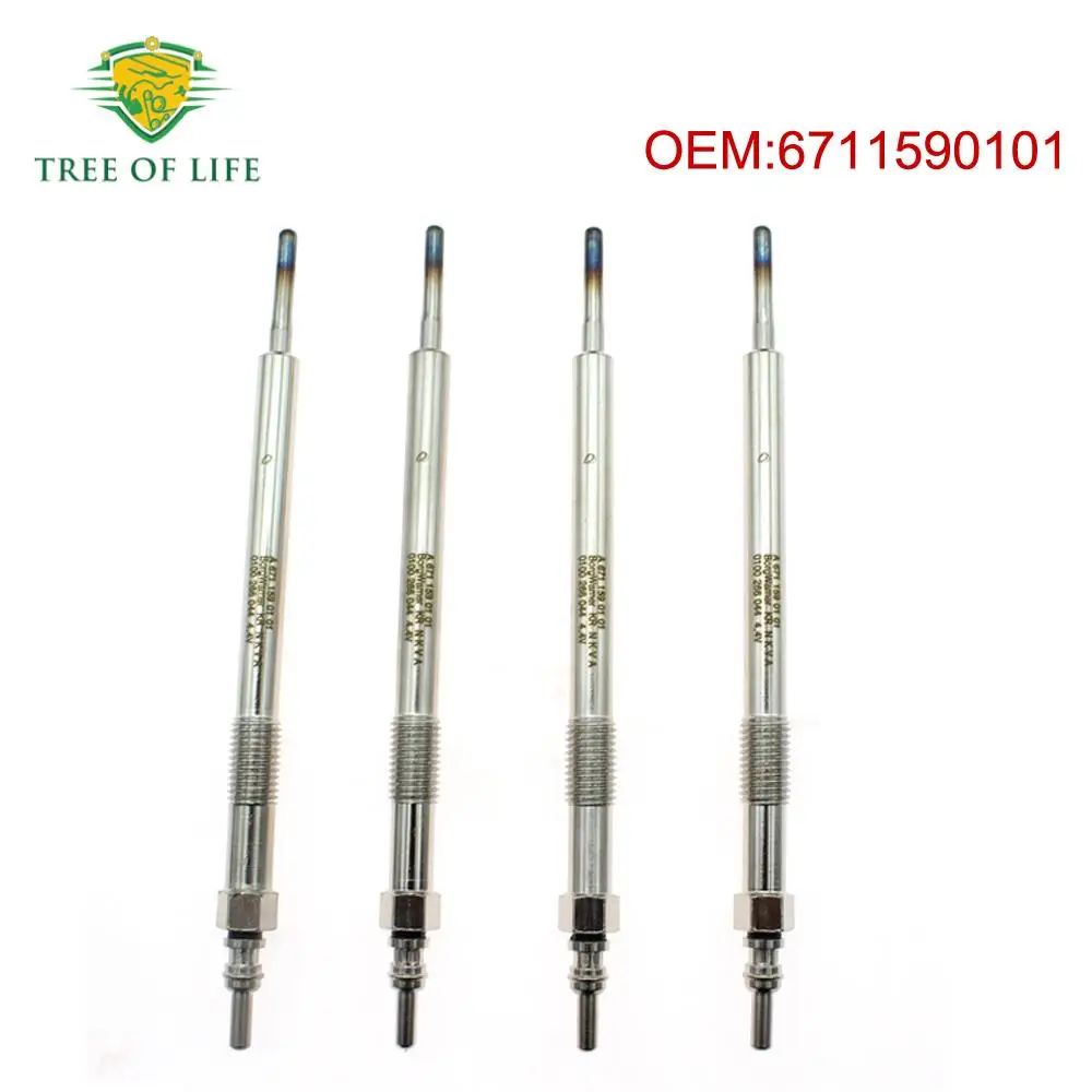 4PCS Heater Glow Plug Set For SSANGYONG REXTON W 2.0 XDI 2012 2013 2014 2015 2016 2017 2018 2019 2020 6711590101