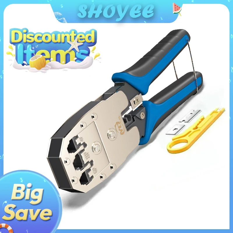 RJ45 Crimper RJ11 RJ45 Crimping Tool Ethernet Network LAN Cable Crimper Cutter Stripper Plier for 6P 8P RJ11 RJ12 RJ45