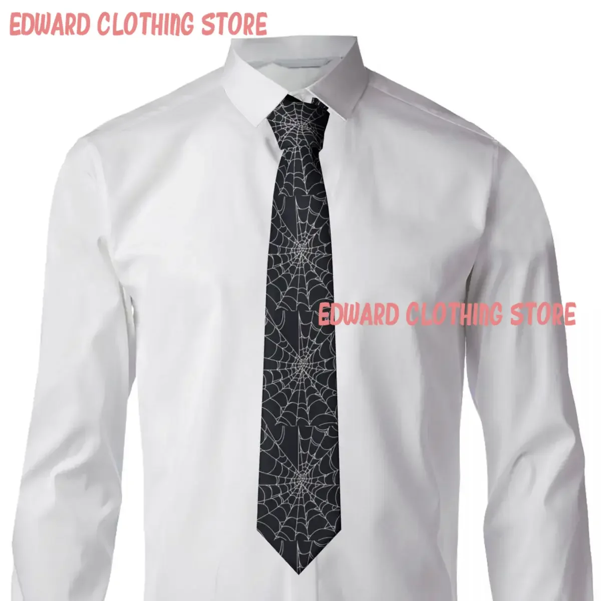 Mens Tie Spider Web Neck Ties Goth Elegant Collar Tie Design Leisure Great Quality Necktie Accessories