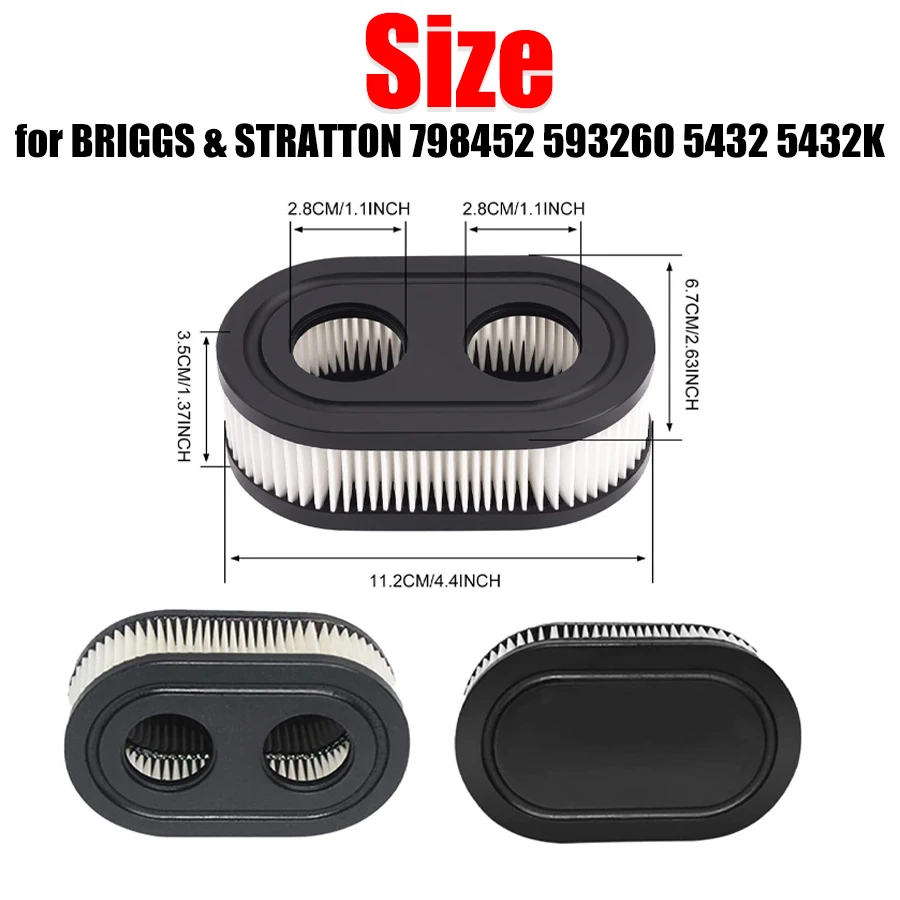 1/2pcs Air Filter Replacement Lawn Mower Air Filter For Briggs And Stratton 798452 593260 5432 5432K Accessories Cleaning Tools