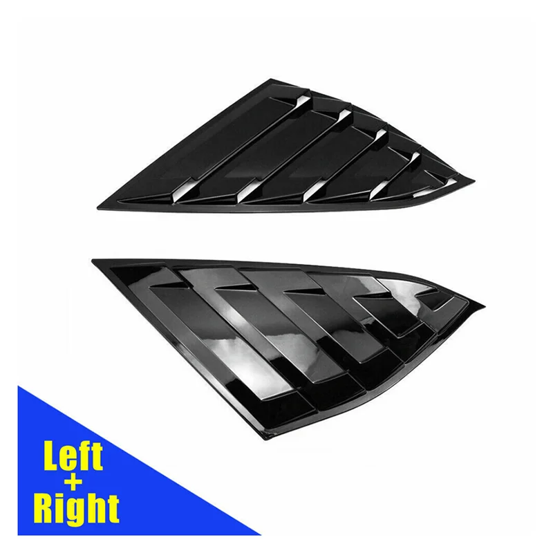 

Rear Side Vent Quarter Window Louver Shutter Cover For 2018-2022 Honda Accord Glossy Black-A61E