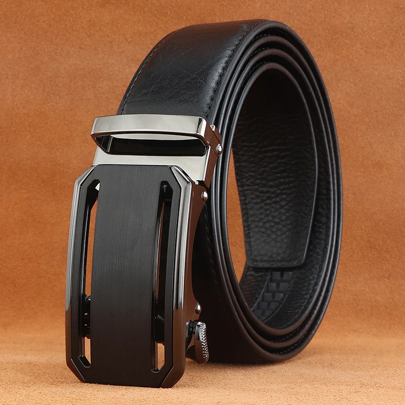 High quality Men's designer belts  classic  automatic buckle  genuine leather  luxury brand  business belt  coffee