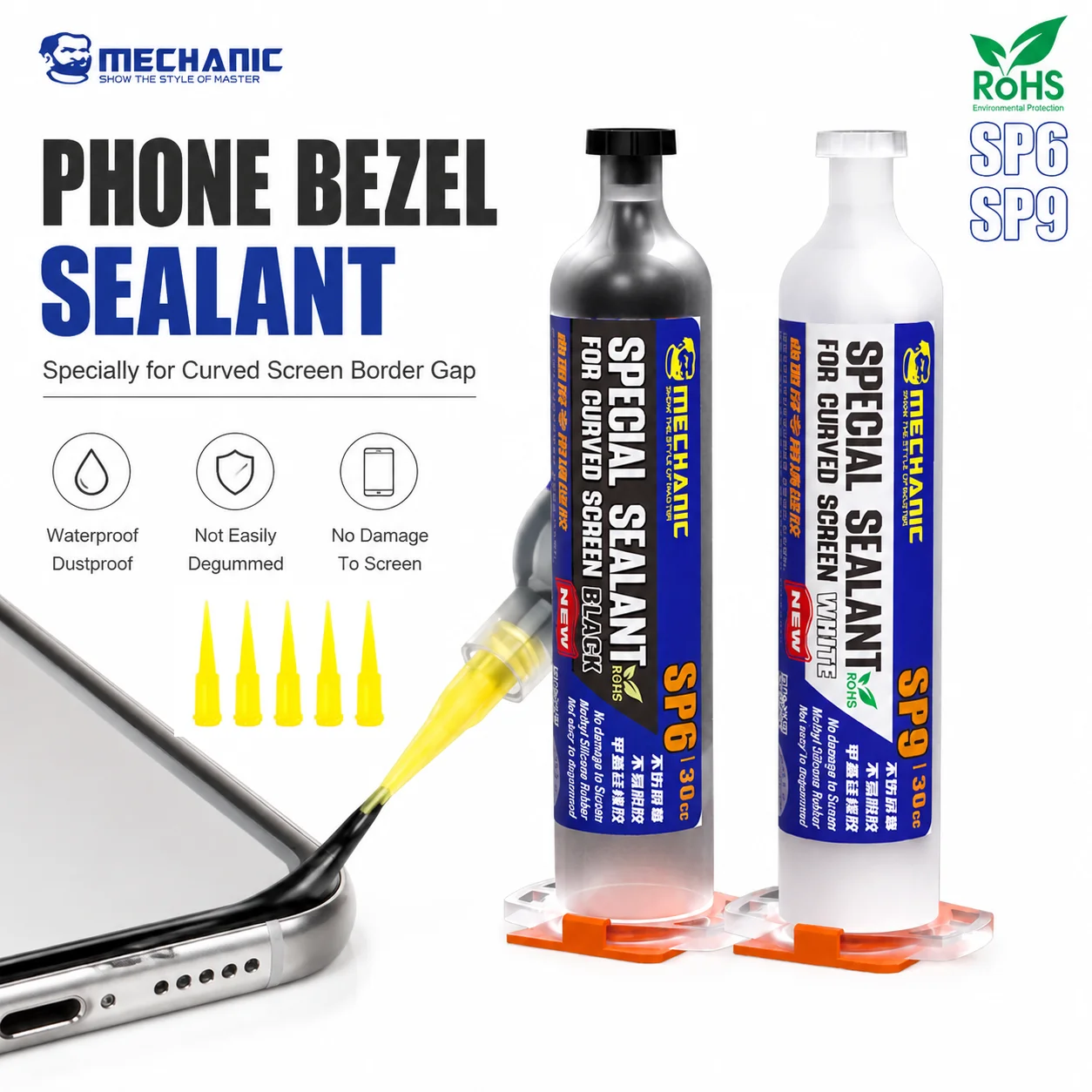 MECHANIC SP6 SP9 30CC Mobile Phone Frame Caulking Glue Structure Adhesive Sealed Waterproof for Phone Edge Frame Screen Repair