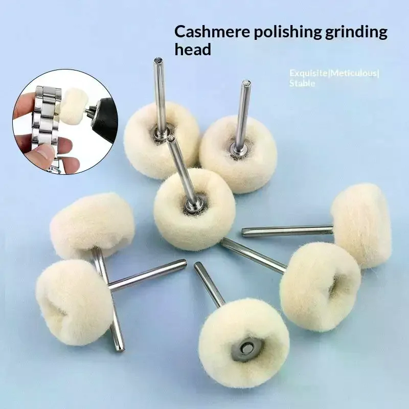 10Pcs Mini Grinding Sanding Head Abrasive Disc Felt 3mm Shank Buffing Wheels Metal Polish Brush Drill Rotary Tool Accessories