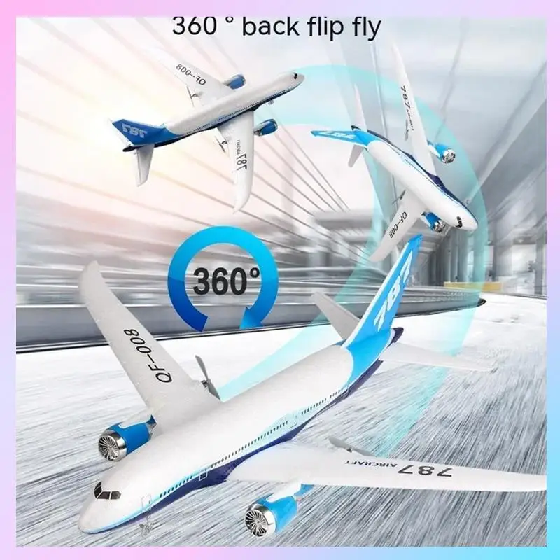 T23C Boeing 787 Glider Model 2.4G Electric Remote Control Three-Channel Fixed Wing Aircraft Airplane Toy Model For Kids-Blue Dur