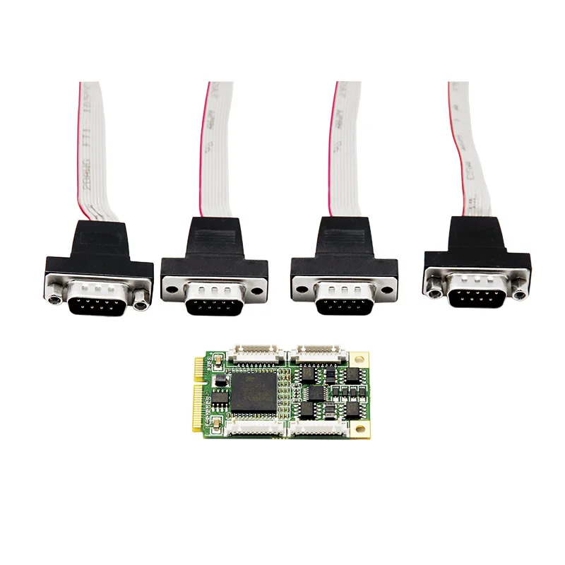 Mini PCI-E to 4-port RS-485/422 High-speed Serial Card X1 2.5Gbps PCI Express RTS/CTS  XON/XOFF