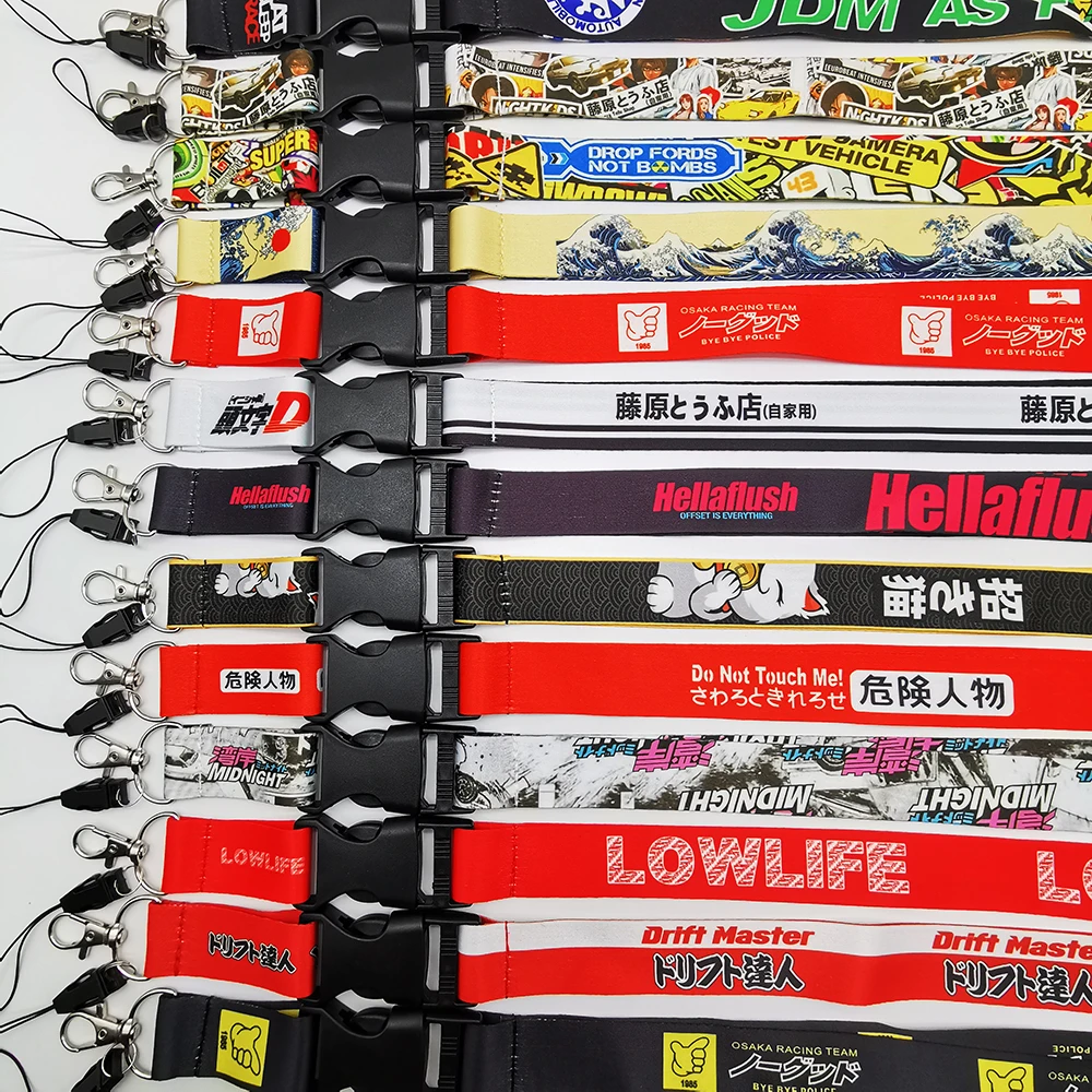 Auto JDM Kultur-Schlüsselband für Arbeitsausweis, Handy, Schlüssel, Schnellverschluss-Motorrad-Schlüsselanhänger Zubehör – Detail 4